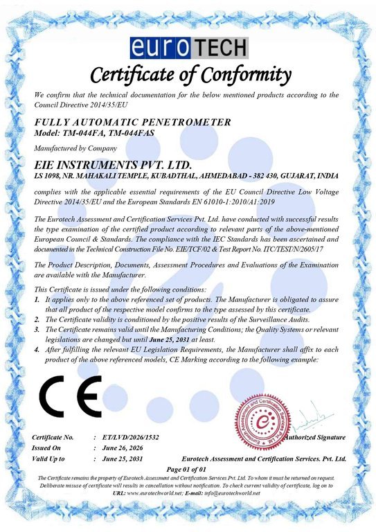 ce-certificate-fully-automatic-penetrometer